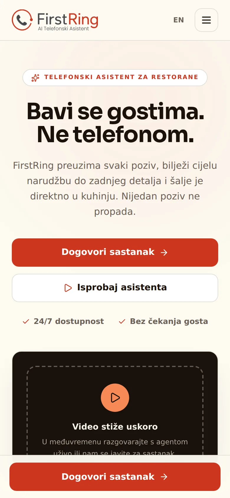 FirstRing stranica na mobitelu